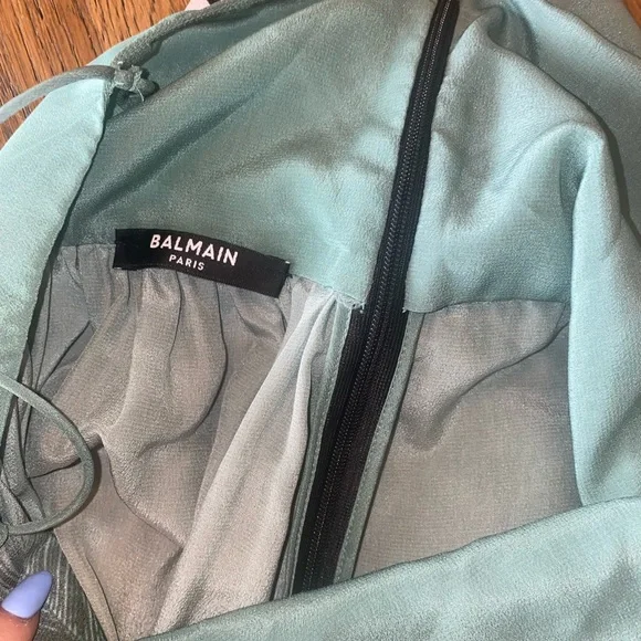 NWT XS Balmain Sunset Print Silk Maxi Cover-Up Dress - Picture 9 of 9